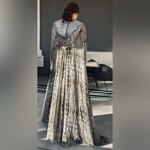 NWOT One Teaspoon Sweeping Long Sleeve Hooded & Caped Animal Print Maxi Duster